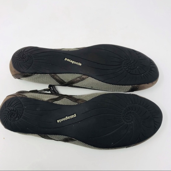 Patagonia Round Toe Ankle Strap Flats Mocha Brown Size 7 - Picture 6 of 7